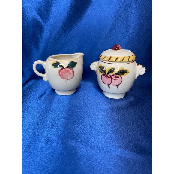 Vintage Nasco Porcelain Creamer and Sugar Dish with Caddy - Picture 5 of 8